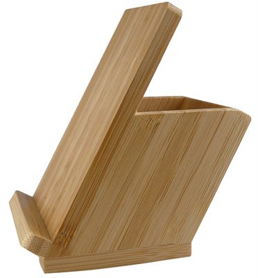 Bamboo Mobile Phone And Pen Holder
