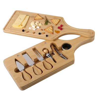 Bamboo Wine & Cheese Board Set