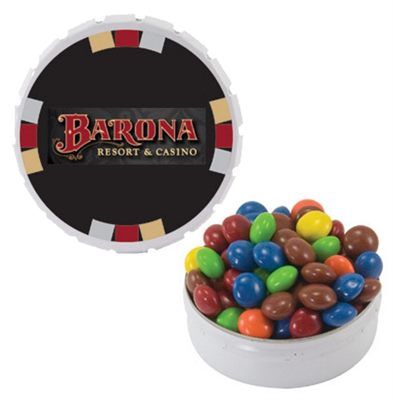 Large Round Snap Top Tin With Chocolate Beans