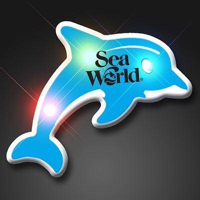 Twinkling Dolphin LED Light Up Badge