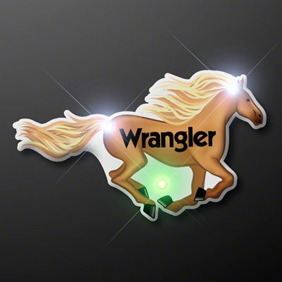 Twinkling Horse LED Light Up Badge