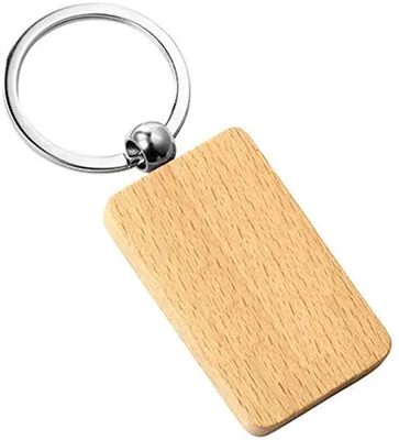 Breeze Rectangular Wooden Keyring