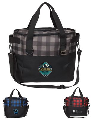 Skye Two Tone Plaid Cooler Bag