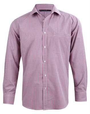 Brooks Mens Two Tone Mini Gingham Long Sleeve Shirt