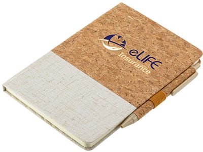 Caddoc Cork & Linen Notebook With Pen