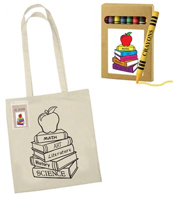 Calico Colouring In Bag Long Handle No Gusset