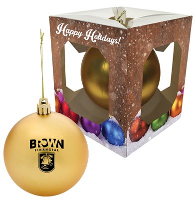 Christmas Round Ornament With Gift Box