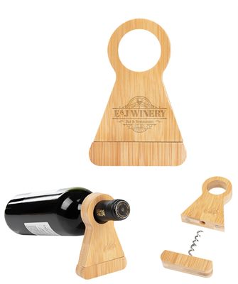 Combo Bamboo Wine Opener & Stand