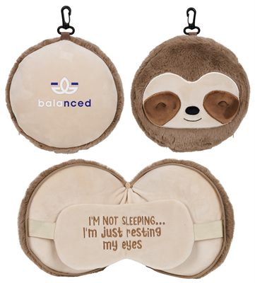 Comfort Pals Sloth Shaped Pillow With Sleep Mask