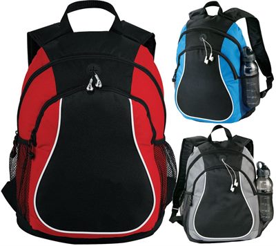 Corporate Backpacks in two tone panels are snazzy looking customized b