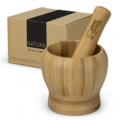 CulinaryGrind Bamboo Mortar and Pestle