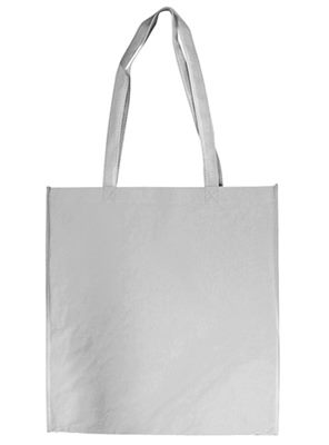 D1L White Paper Bag No Gusset With PP Handles
