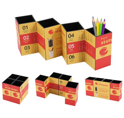 DeskPro Four-panel Foldable Pen Holder