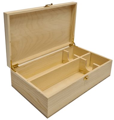 Dual Timber Hinged Wine Box With Clamp Closure