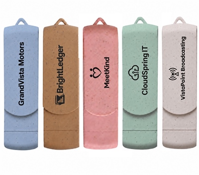 Wheat Straw Swivel Type-C Flash Drive