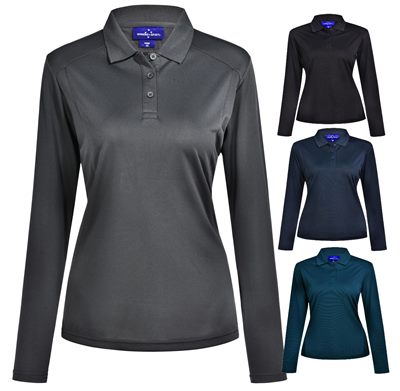 Xandra Ladies Bamboo Long Sleeve Polo