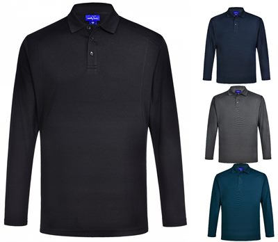 Xandra Mens Bamboo Long Sleeve Polo