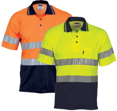 Elevate Hi Vis Two Tone Short Sleeve Polo With Reflective Tape