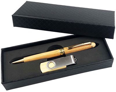 Executive Bamboo Pen & 16USB Gift Set