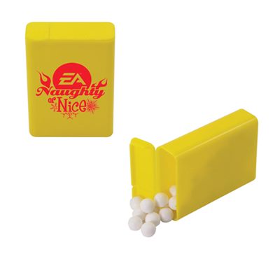 Flip Top Plastic Case Filled With Peppermints