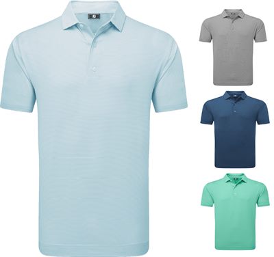 Foot Joy Stretch Pique Lisle Micro Feeder Stripe Polo Golf Shirt