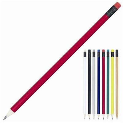 Sharpened Pencil With Coloured Eraser