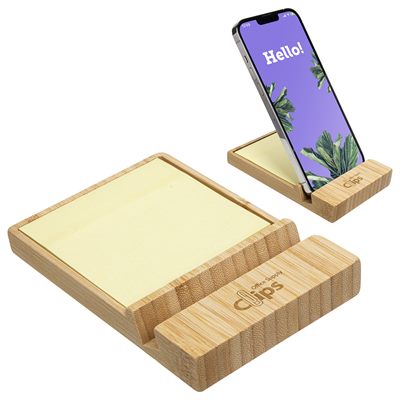 FSC Certified Bamboo Sticky Note Dispenser & Phone Holder