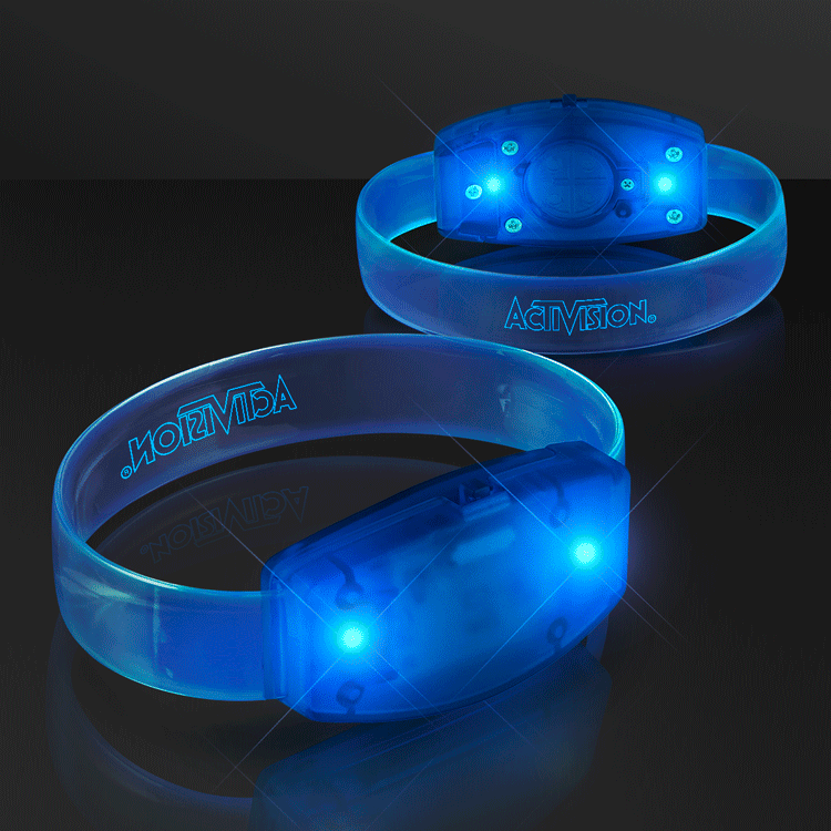 Galaxy Blue Glow LED Laser Engraved Bracelet