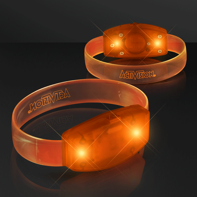 Galaxy Orange Glow LED Laser Engraved Bracelet