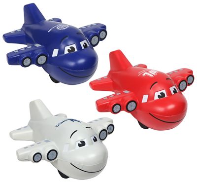 Happy Face Airplane Shaped Stress Reliever