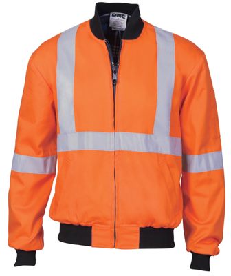 Hi Vis Two Tone Cotton Bomber Jacket With X Back Reflective Tape