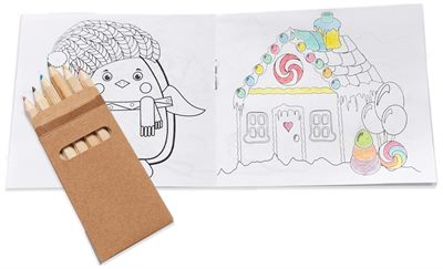 Holiday Theme Kids Colouring Book & 6 Pencil Pack