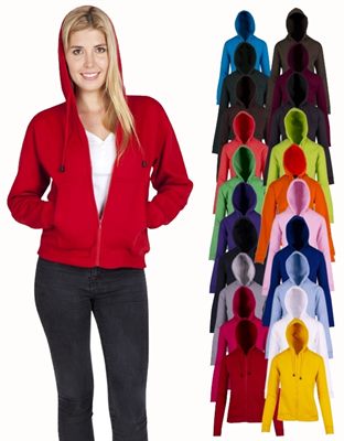 Hooded Ladies Zipper Jackets are single coloured sweatshirts for junio