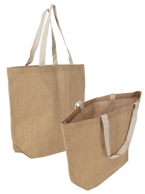 Jute Cotton Web Handle Shopping Bag