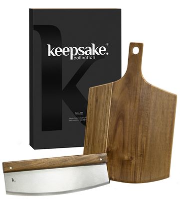 Keepsake Pizza Board & Cutter Set