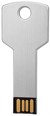 Key Shaped Silver 4GB Flash Drive
