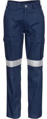 Ladies Cotton Drill Cargo Pants with 3M Reflective Tape