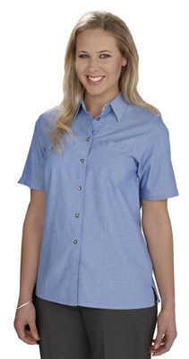 Ladies Short Sleeve Blue Shirt