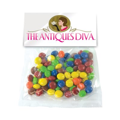 Large Header Bag Filled With Chocolate Beans