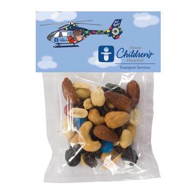 Large Header Bag Filled With Trail Mix