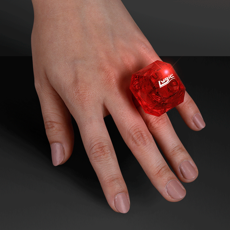 Large LED Red Gem Ring