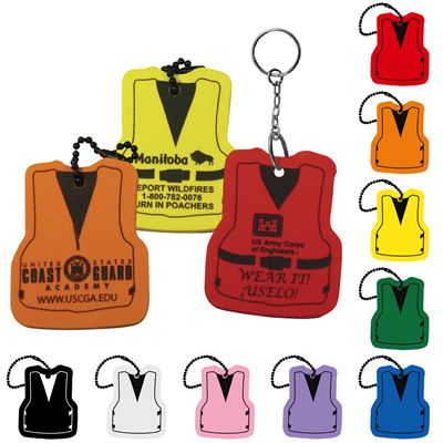 Life Vest Shape Foam Floating Keyring