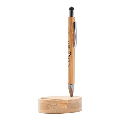 Combo Magnetic Bamboo Stylus Pen & Phone Stand