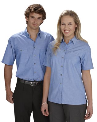 Male Short Sleeve Blue Shirt
