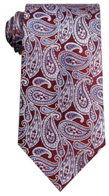 Branded Maroon Blue Coloured Paisley Silk Ties are a smart addition to