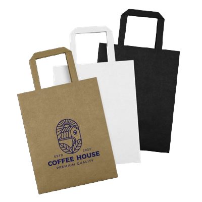 Medium Flat Handle Portrait Paper Bag