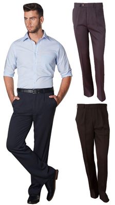 The mens regular permanent press pants are ideal as uniform for carpen