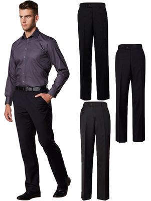 Mens Wool Blend Stretch Flexi Waist Pants