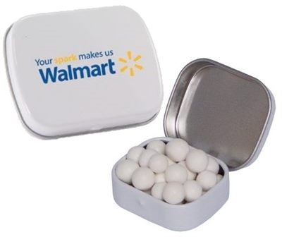 Mini Hinged Tin Filled With Peppermints