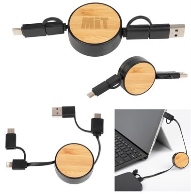 Mondovi Bamboo Retractable Charging Cable